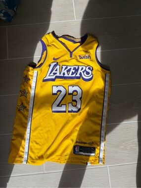 Nike Yellow & Purple Los Angeles Lakers #23 Basketball Jersey